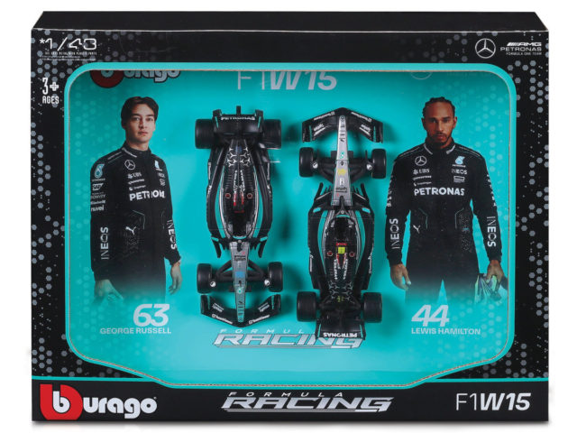 Mercedes Benz AMG PETRONAS F1 W15 #44 LEWIS HAMILTON + #63 GEORGE RUSSELL 2024 - 2 CAR SET