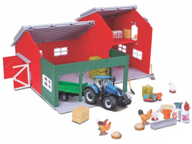 BBURAGO FARMLAND PLAYSET - FARM SHED WITH NEW HOLLAND T7.315 HD TRACTOR