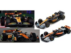 McLaren BRITISH GP 2023-SINGAPORE GP 2023-MONACO 2023-ABU DHABI 2022 - #4 LANDO NORRIS 4 CARS IN BOX